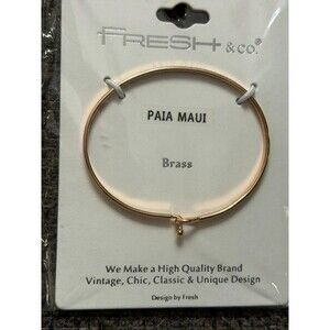Fresh & Co Brass Paia Maui Stamped Bangle New on Card